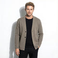 Slim Fit Cardigan Jacket-outerwear > cardigan jacket-Laventaire-Taupe-S-Laventaire