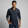 Slim Fit Denim Shirt-shirts > denim shirts-Laventaire-Laventaire