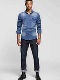 Slim Fit Denim Shirt-shirts > denim shirts-Laventaire-Laventaire