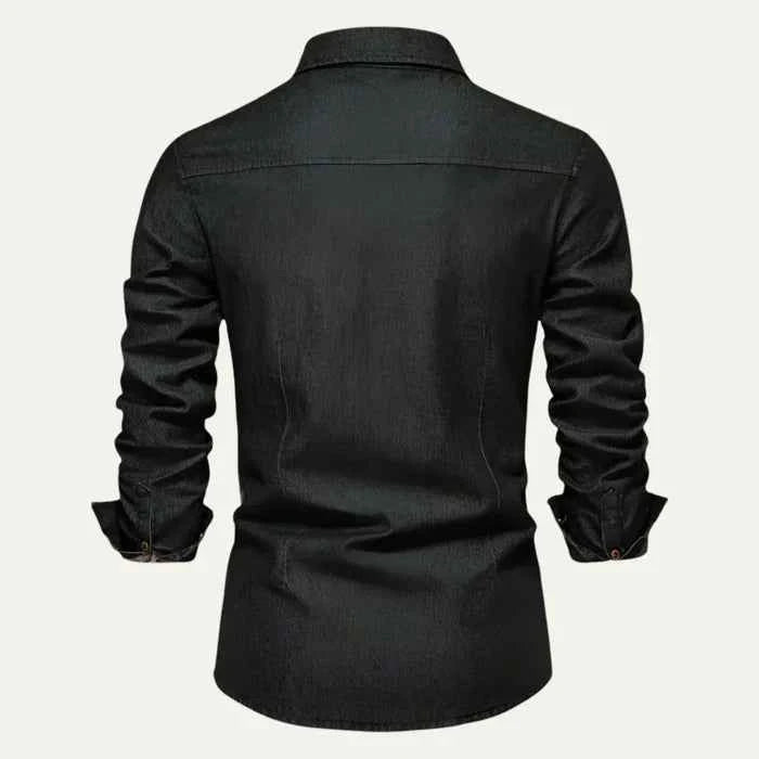 Slim Fit Denim Shirt-shirts > denim shirts-Laventaire-Laventaire
