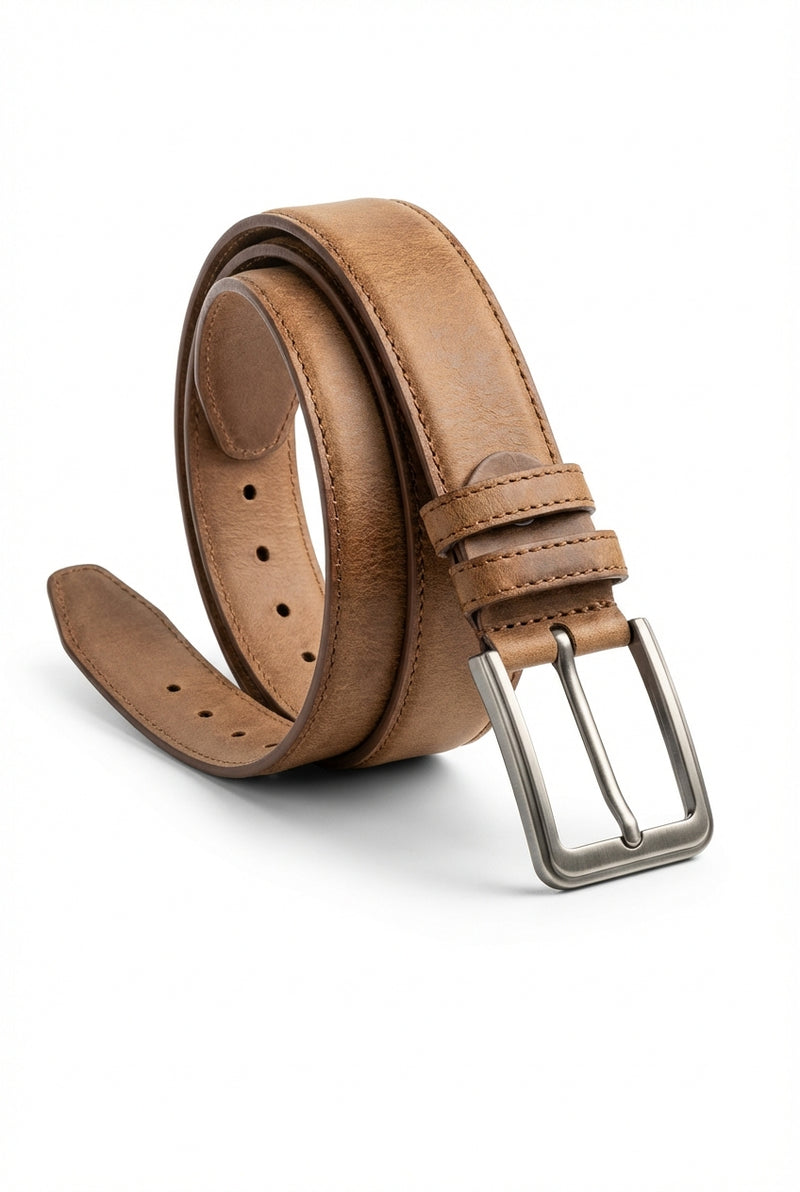 Slim Fit Dress Belt-accessories > belts > dress belts-Laventaire-Light Brown-S-Laventaire