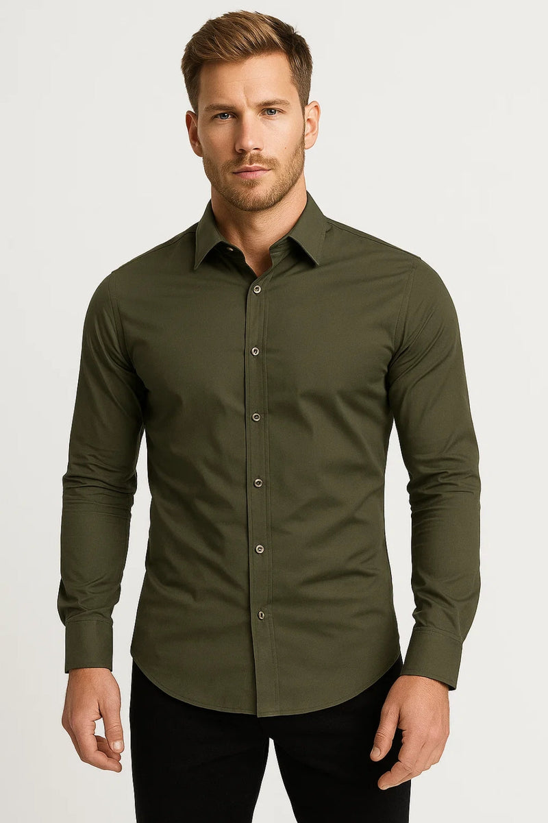 Slim Fit Dress Shirt-shirts > dress shirts > slim fit dress shirts-Laventaire-Laventaire