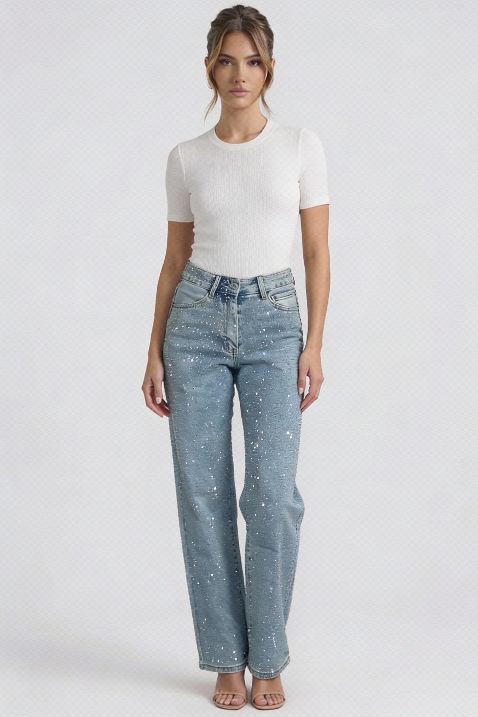 Slim Fit Fit Glitter Jeans-jeans > slim fit jeans-Laventaire-Laventaire