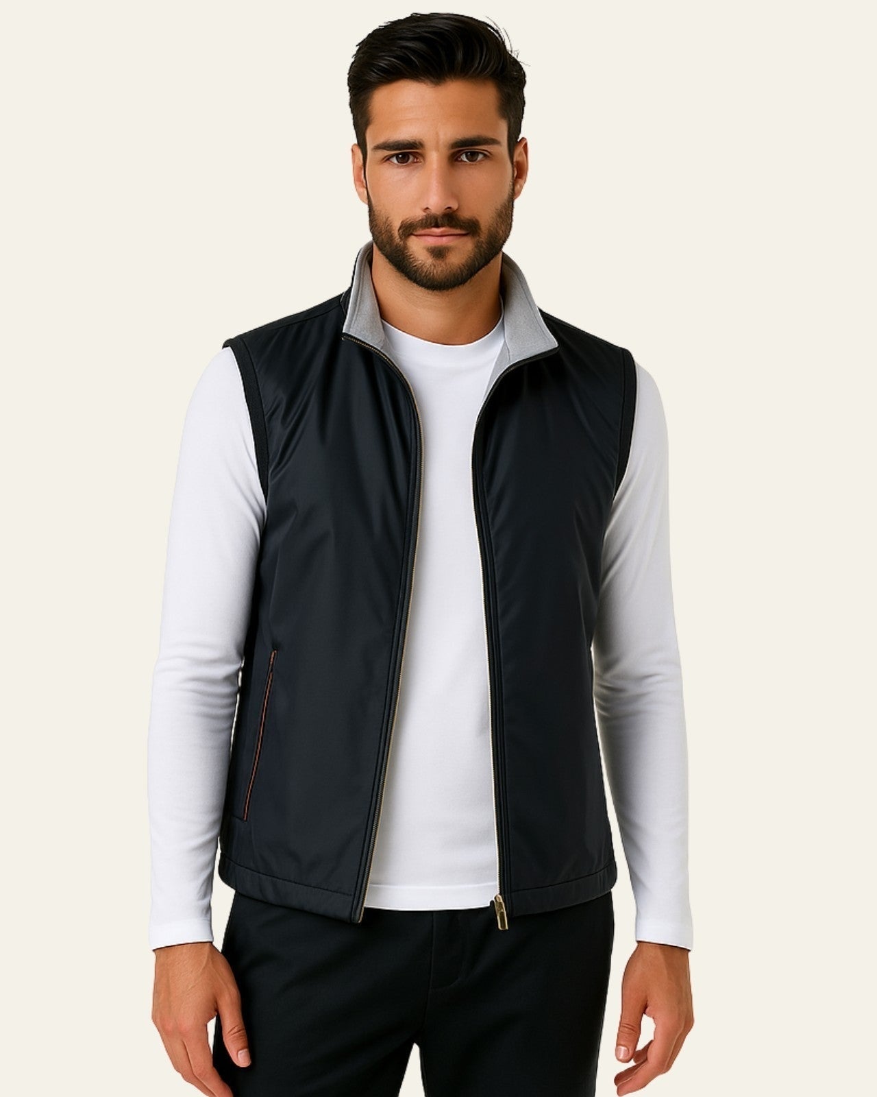 Slim Fit Fleece Vest-vest > fleece vest-Laventaire-Laventaire
