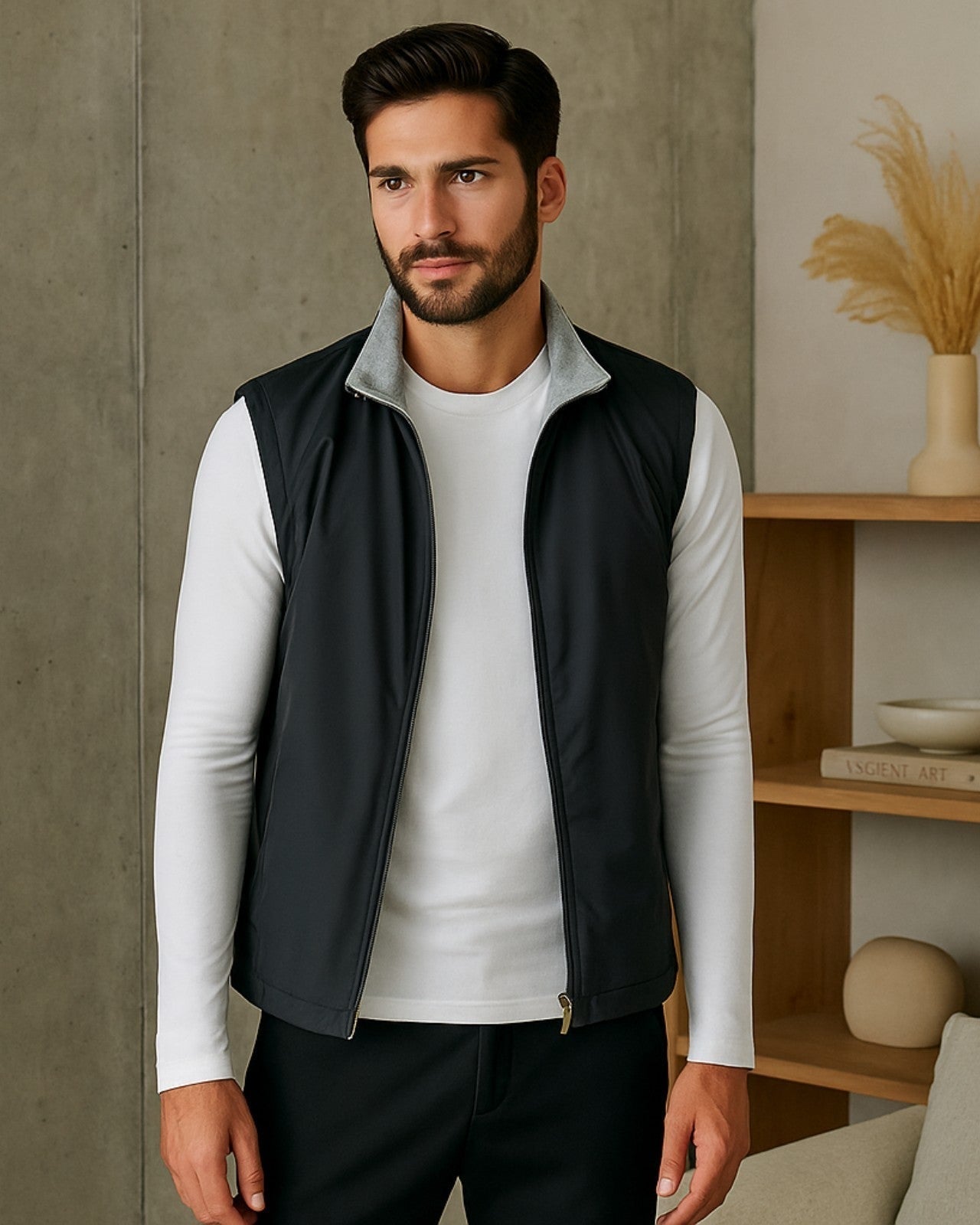 Slim Fit Fleece Vest-vest > fleece vest-Laventaire-Laventaire