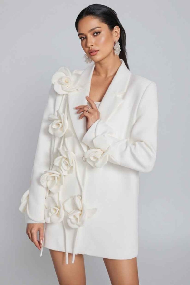 Slim Fit Floral Blazer-blazers > floral blazer-Laventaire-Laventaire
