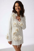 Slim Fit Floral Blazer-blazers > floral blazer-Laventaire-White-S-Laventaire