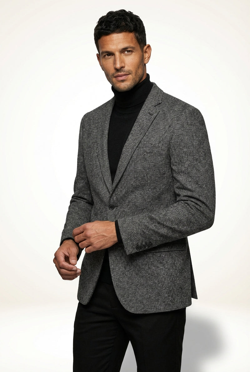 Slim Fit Formal Blazer-blazers > formal blazers-Laventaire-Dark Gray-S-Laventaire