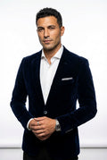 Slim Fit Formal Blazer-blazers > formal blazers-Laventaire-Navy Blue-M-Laventaire