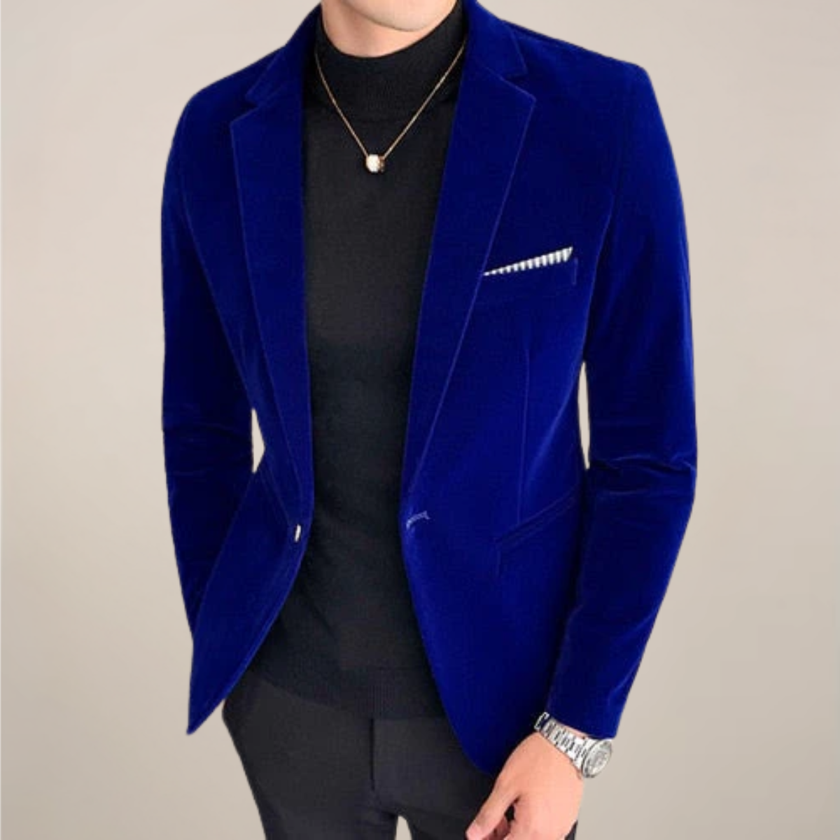 Slim Fit Formal Blazer-blazers > formal blazers-Laventaire-Royal Blue-M-Laventaire