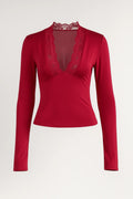 Slim Fit Long Sleeve Top-tops > long sleeve tops-Laventaire-Laventaire
