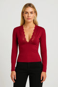 Slim Fit Long Sleeve Top-tops > long sleeve tops-Laventaire-Laventaire