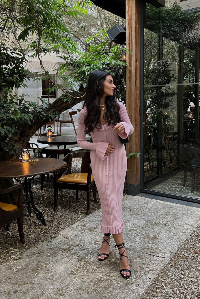 Slim Fit Midi Dress-dresses > midi dress-Laventaire-Laventaire