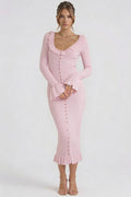 Slim Fit Midi Dress-dresses > midi dress-Laventaire-Laventaire