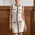 Slim Fit Mini Dress-dresses > mini dress-Laventaire-Ivory-S-Laventaire
