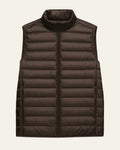 Slim Fit Padded Vest-outerwear > vests > padded vests-Laventaire-Dark Brown-S-Laventaire