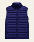 Slim Fit Padded Vest-outerwear > vests > padded vests-Laventaire-Navy Blue-S-Laventaire