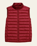 Slim Fit Padded Vest-outerwear > vests > padded vests-Laventaire-Red-S-Laventaire