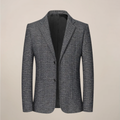 Slim Fit Plaid Blazer-blazers > plaid blazer-Laventaire-Laventaire