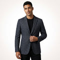 Slim Fit Plaid Blazer-blazers > plaid blazer-Laventaire-Laventaire