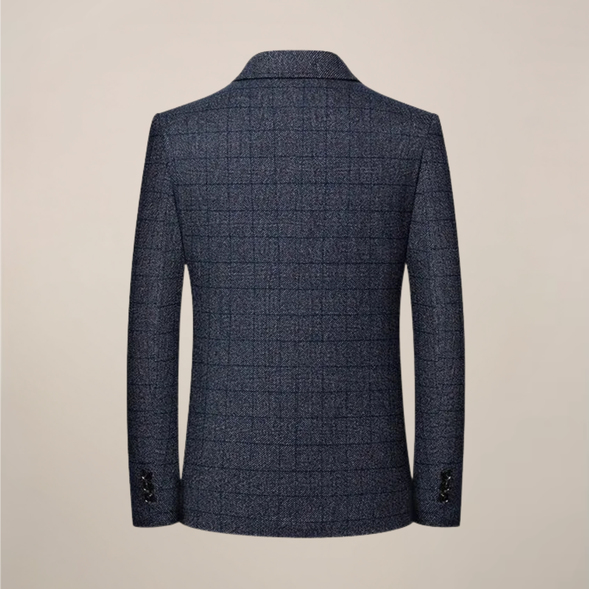 Slim Fit Plaid Blazer-blazers > plaid blazer-Laventaire-Laventaire