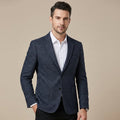 Slim Fit Plaid Blazer-blazers > plaid blazer-Laventaire-Laventaire