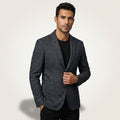 Slim Fit Plaid Blazer-blazers > plaid blazer-Laventaire-Laventaire