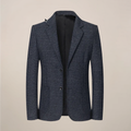 Slim Fit Plaid Blazer-blazers > plaid blazer-Laventaire-Gray-M-Laventaire