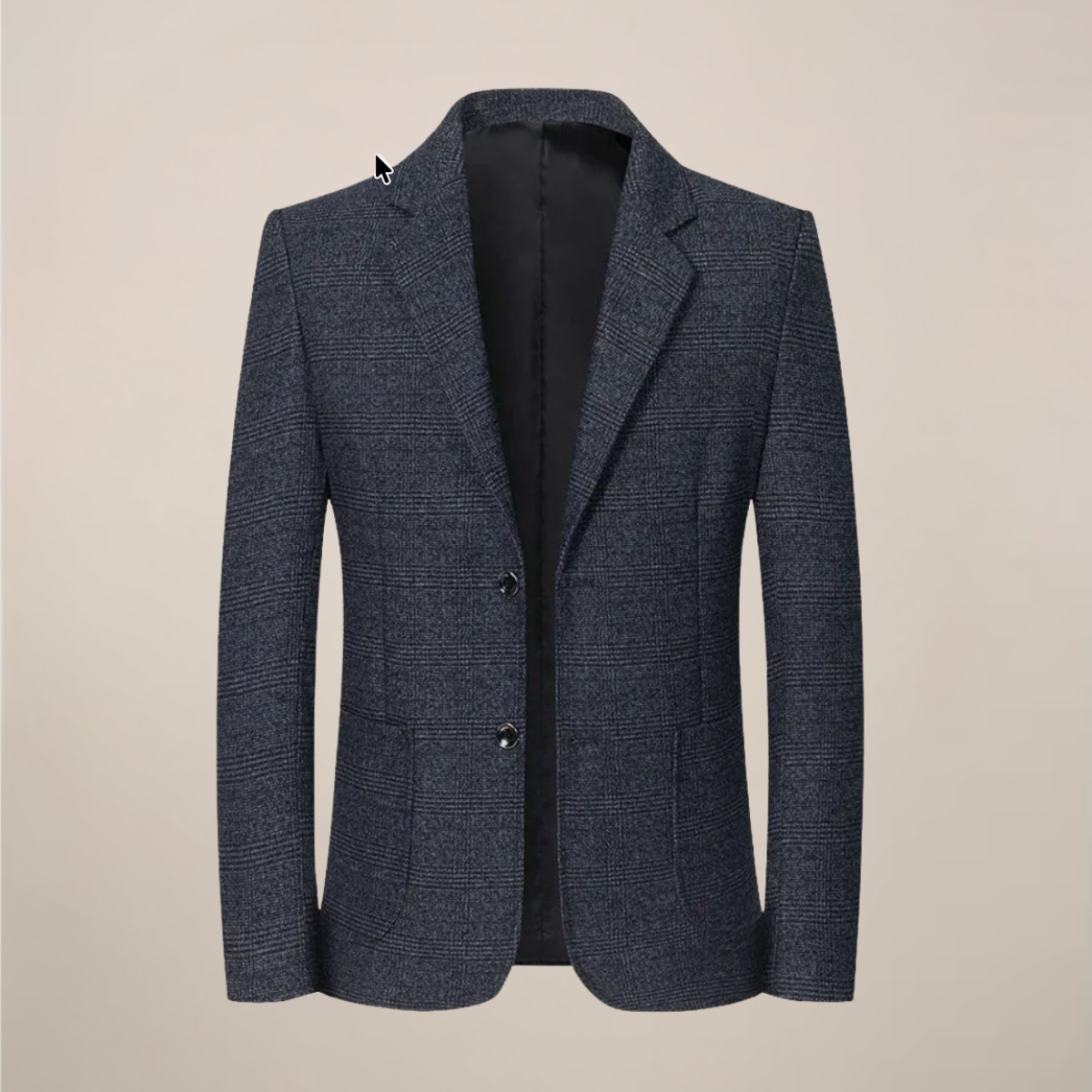 Slim Fit Plaid Blazer-blazers > plaid blazer-Laventaire-Gray-M-Laventaire