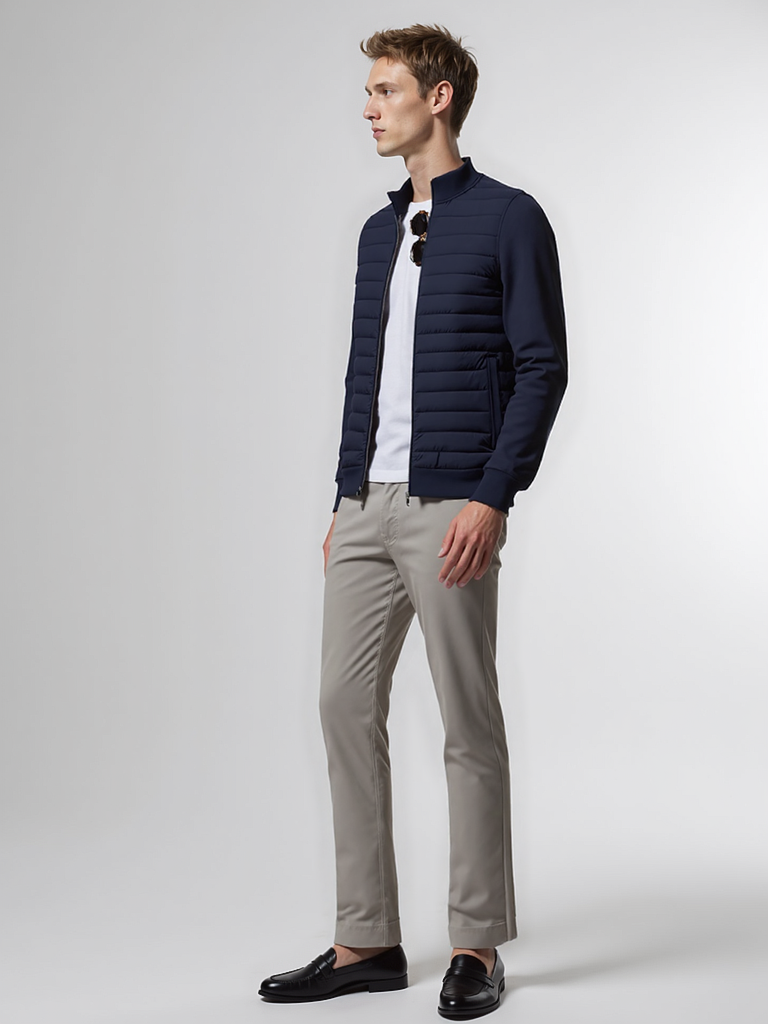 Slim Fit Puffer Jacket-outerwear > jackets > puffer jackets-Laventaire-Laventaire