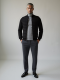 Slim Fit Puffer Jacket-outerwear > jackets > puffer jackets-Laventaire-Black-S-Laventaire