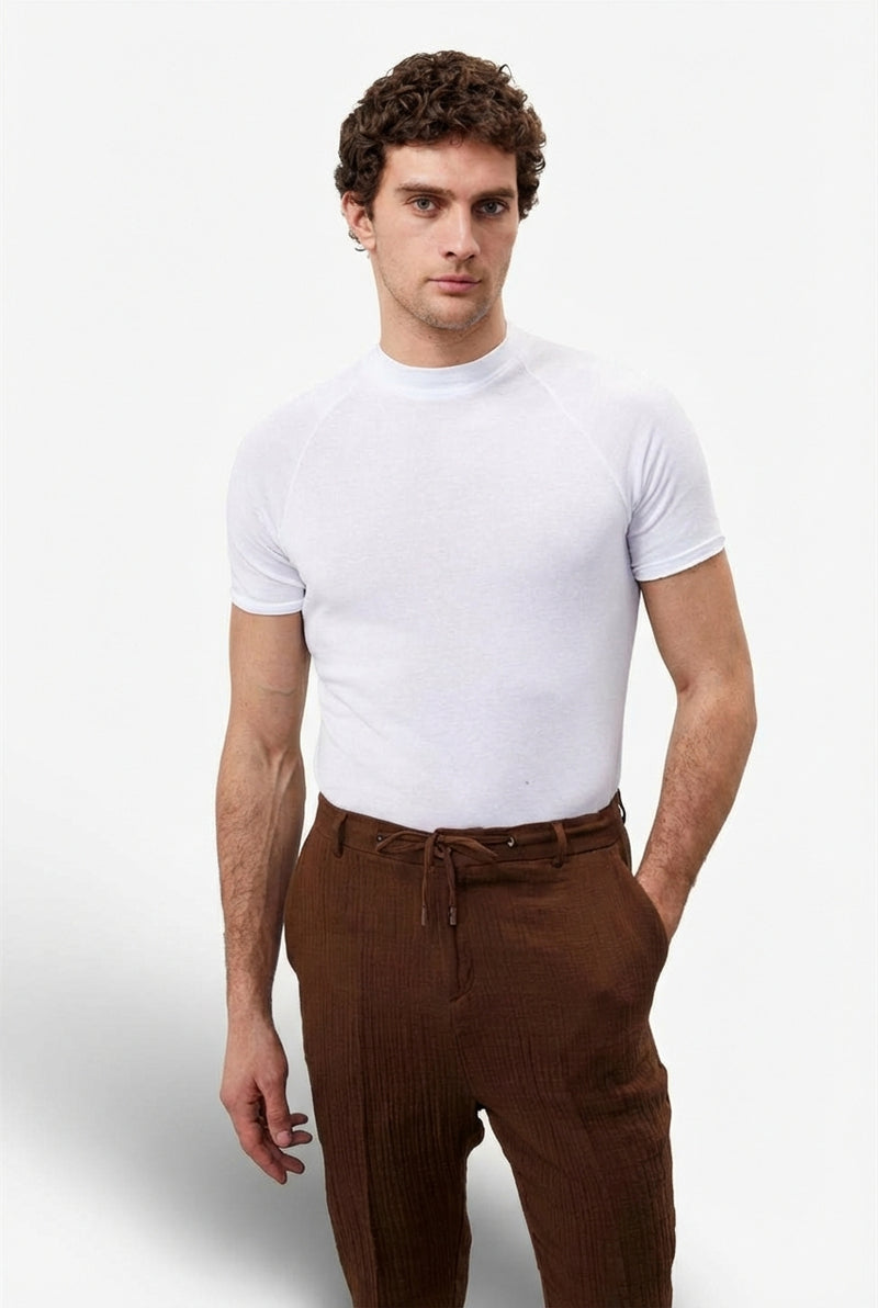 Slim Fit Short Sleeve Tee-t-shirts > short sleeve t-shirts-Laventaire-White-S-Laventaire