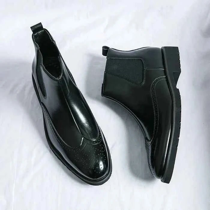 Slim Fit Slip On Boots-footwear > boots > slip-on boots-Laventaire-Laventaire