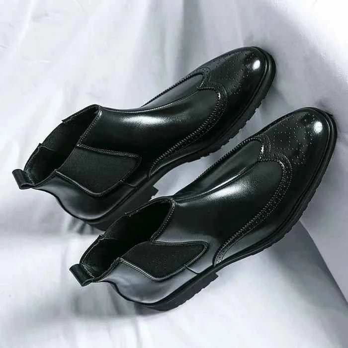 Slim Fit Slip On Boots-footwear > boots > slip-on boots-Laventaire-Laventaire