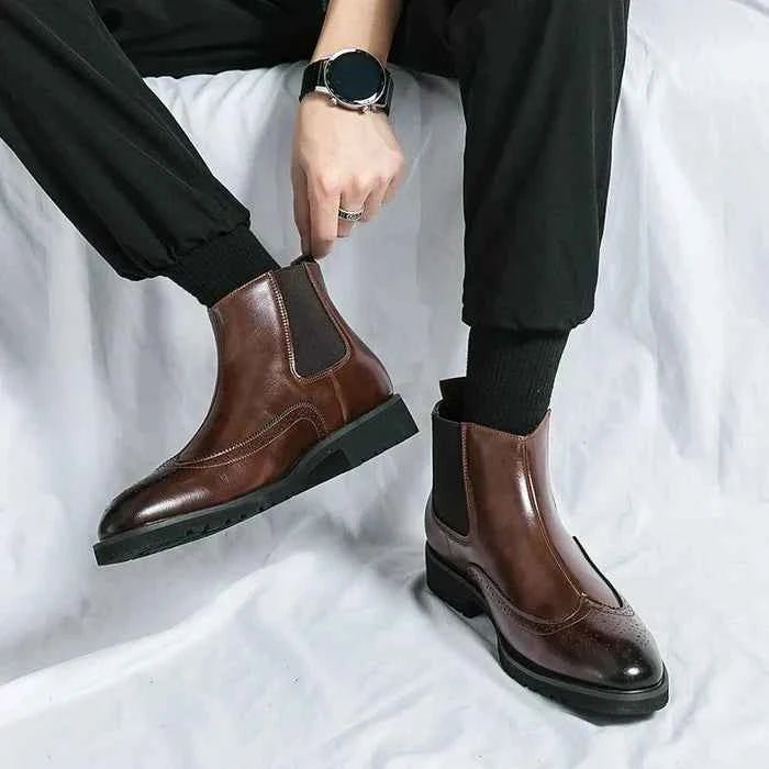 Slim Fit Slip On Boots-footwear > boots > slip-on boots-Laventaire-Laventaire