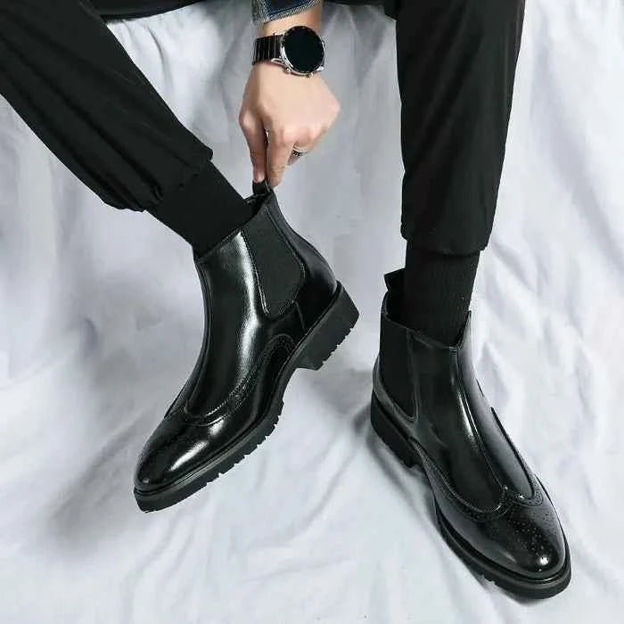 Slim Fit Slip On Boots-footwear > boots > slip-on boots-Laventaire-Laventaire