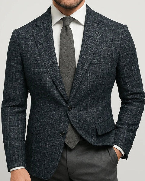 Slim Fit Structured Blazer-jackets > blazers-Laventaire-Laventaire