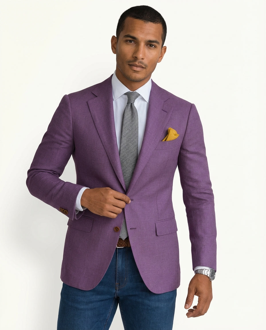 Slim Fit Structured Blazer-jackets > blazers-Laventaire-Laventaire