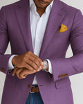 Slim Fit Structured Blazer-jackets > blazers-Laventaire-Purple-S-Laventaire