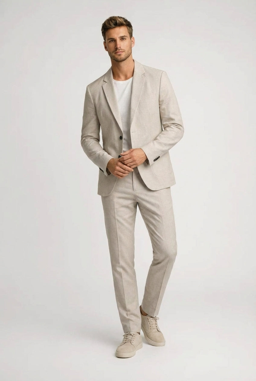 Slim Fit Suit Set-suits > fitted suits > two-piece suits-Laventaire-Laventaire