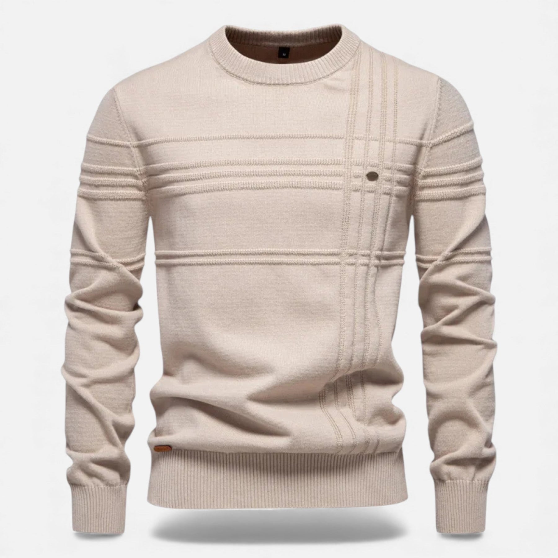 Slim Fit Sweater-sweaters > slim fit sweater-Laventaire-Beige-S-Laventaire