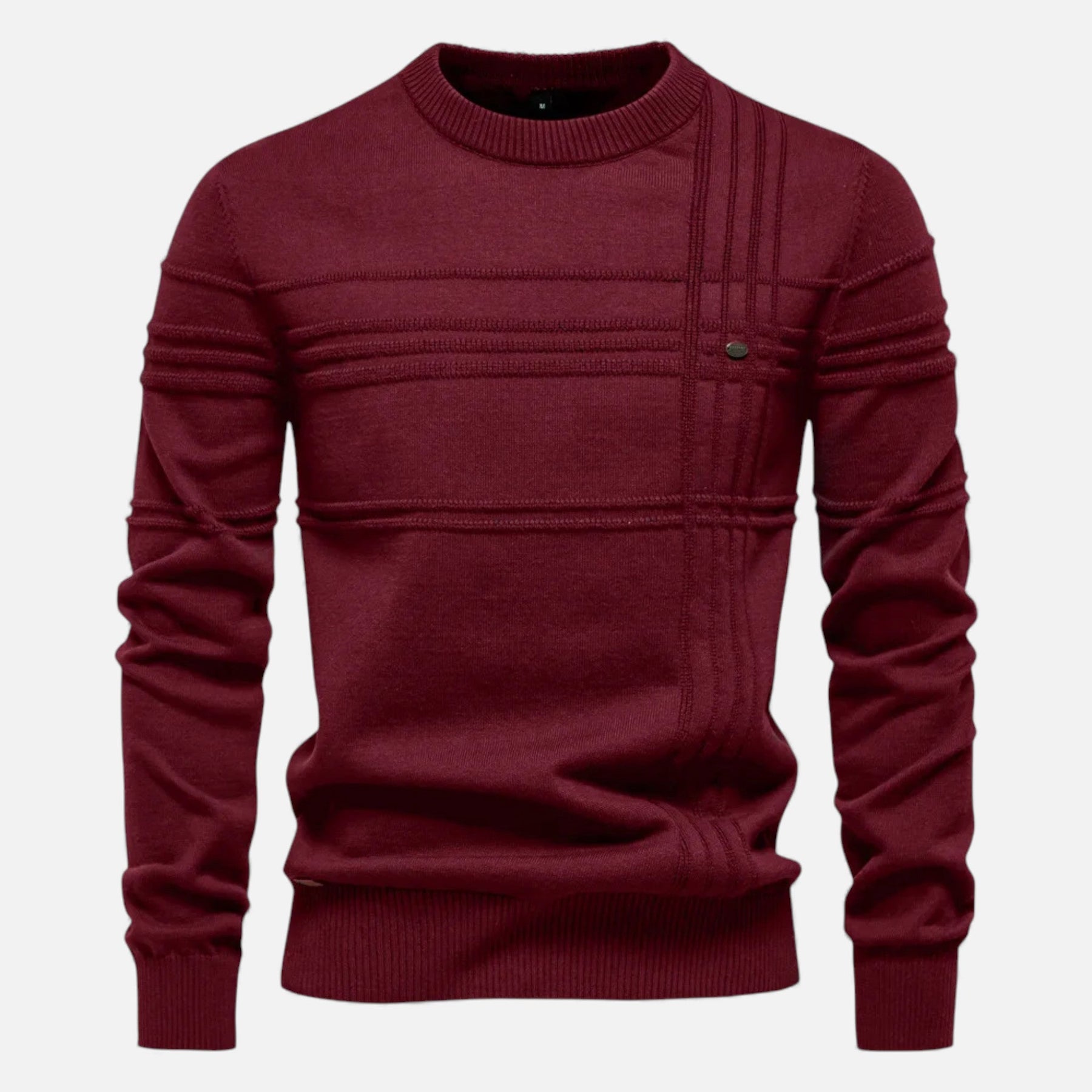 Slim Fit Sweater-sweaters > slim fit sweater-Laventaire-Burgundy-S-Laventaire