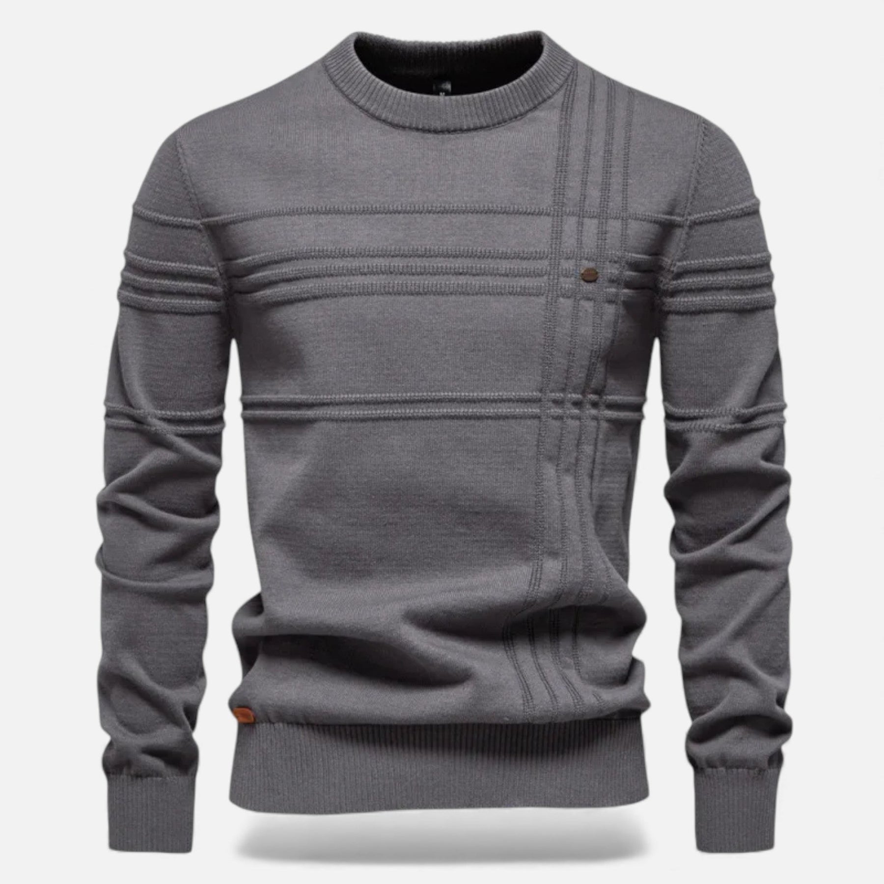 Slim Fit Sweater-sweaters > slim fit sweater-Laventaire-Dark Gray-S-Laventaire