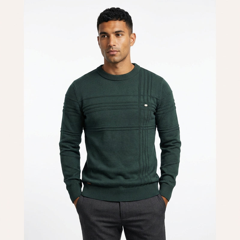 Slim Fit Sweater-sweaters > slim fit sweater-Laventaire-Dark Green-S-Laventaire