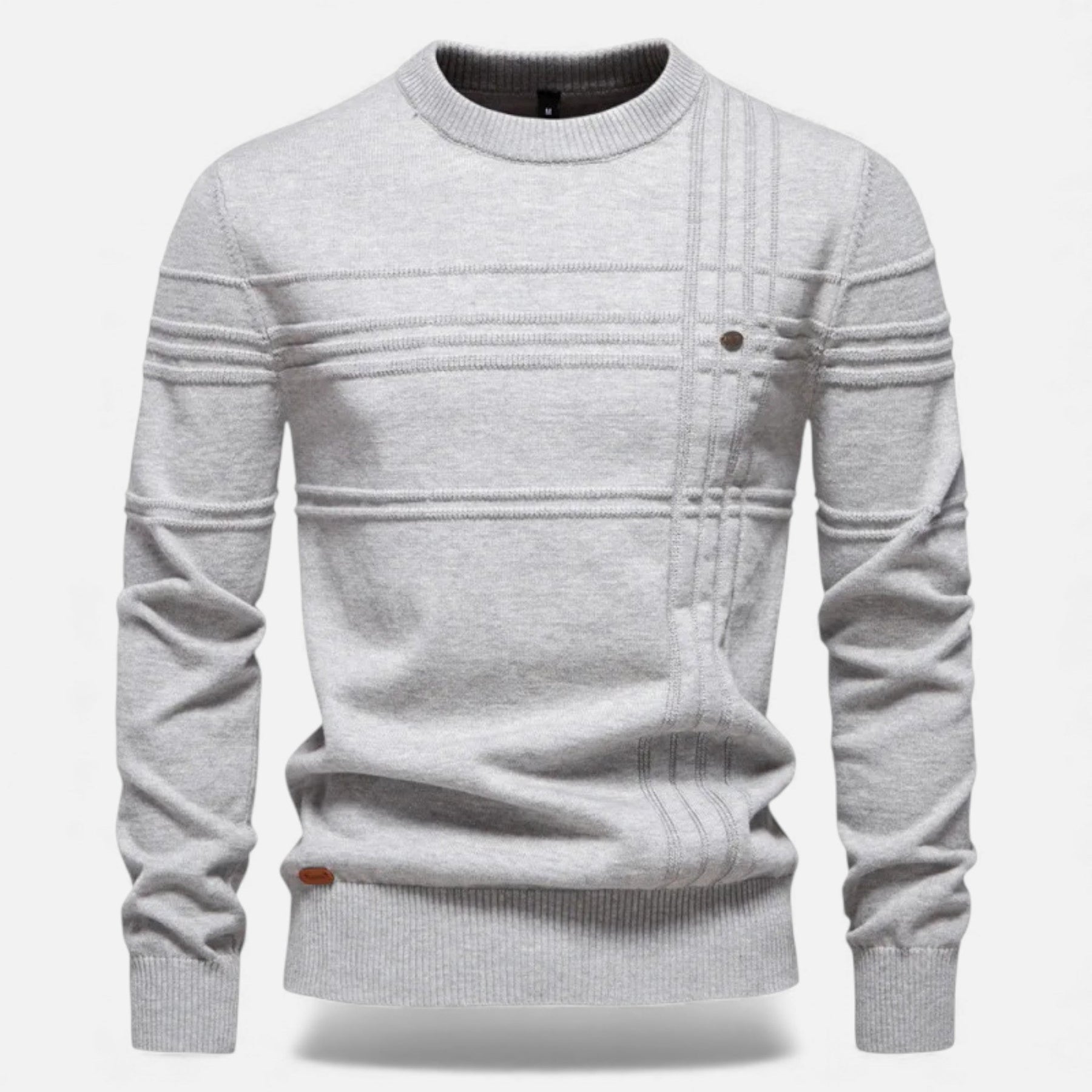 Slim Fit Sweater-sweaters > slim fit sweater-Laventaire-Light Gray-S-Laventaire