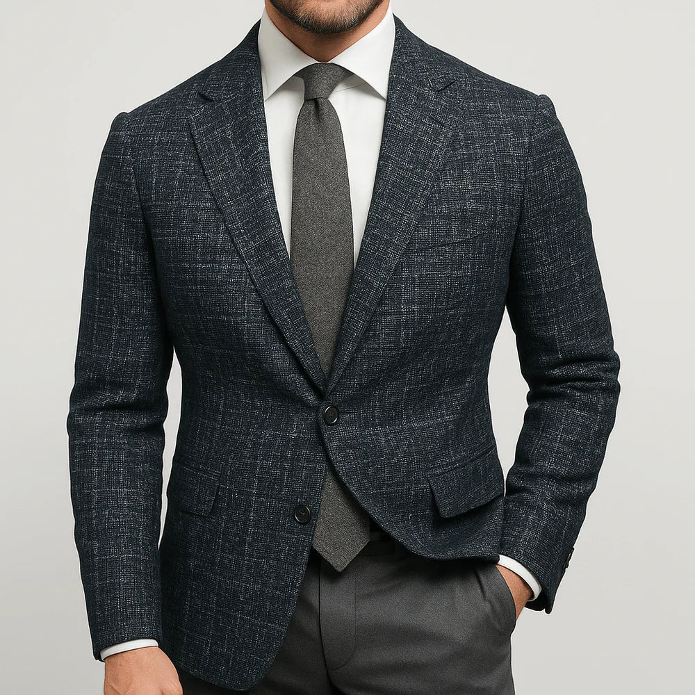 Slim Fit Tailored Blazer-blazers > tailored blazers-Laventaire-Black-S-Laventaire
