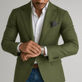 Slim Fit Tailored Blazer-blazers > tailored blazers-Laventaire-Dark Olive Green-S-Laventaire