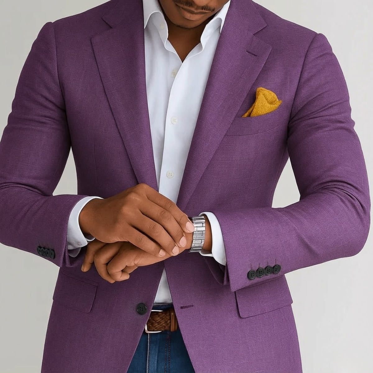 Slim Fit Tailored Blazer-blazers > tailored blazers-Laventaire-Purple-S-Laventaire