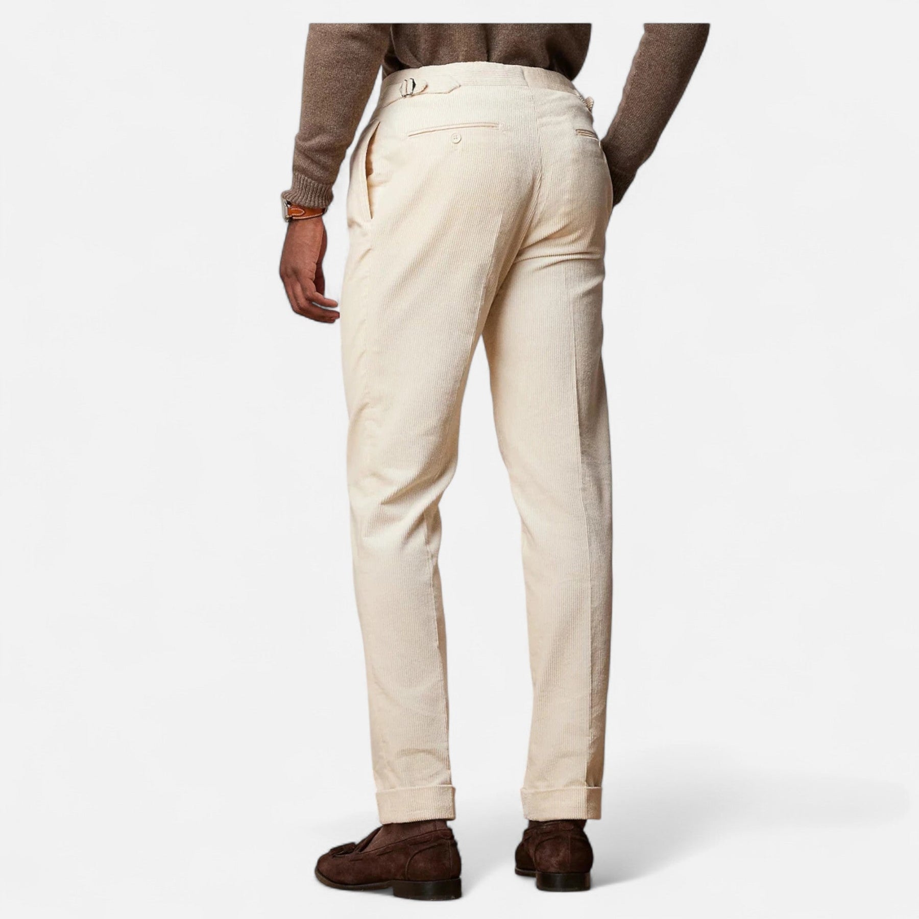 Slim Fit Tailored Trousers-trousers > tailored trousers-Laventaire-Laventaire