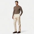 Slim Fit Tailored Trousers-trousers > tailored trousers-Laventaire-Cream-S-Laventaire